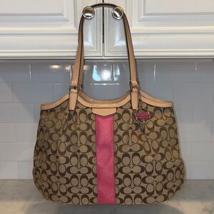 Coach Bag Purse Handbag Y2K Jacquard Signature Devin Large Carry All Shoulder